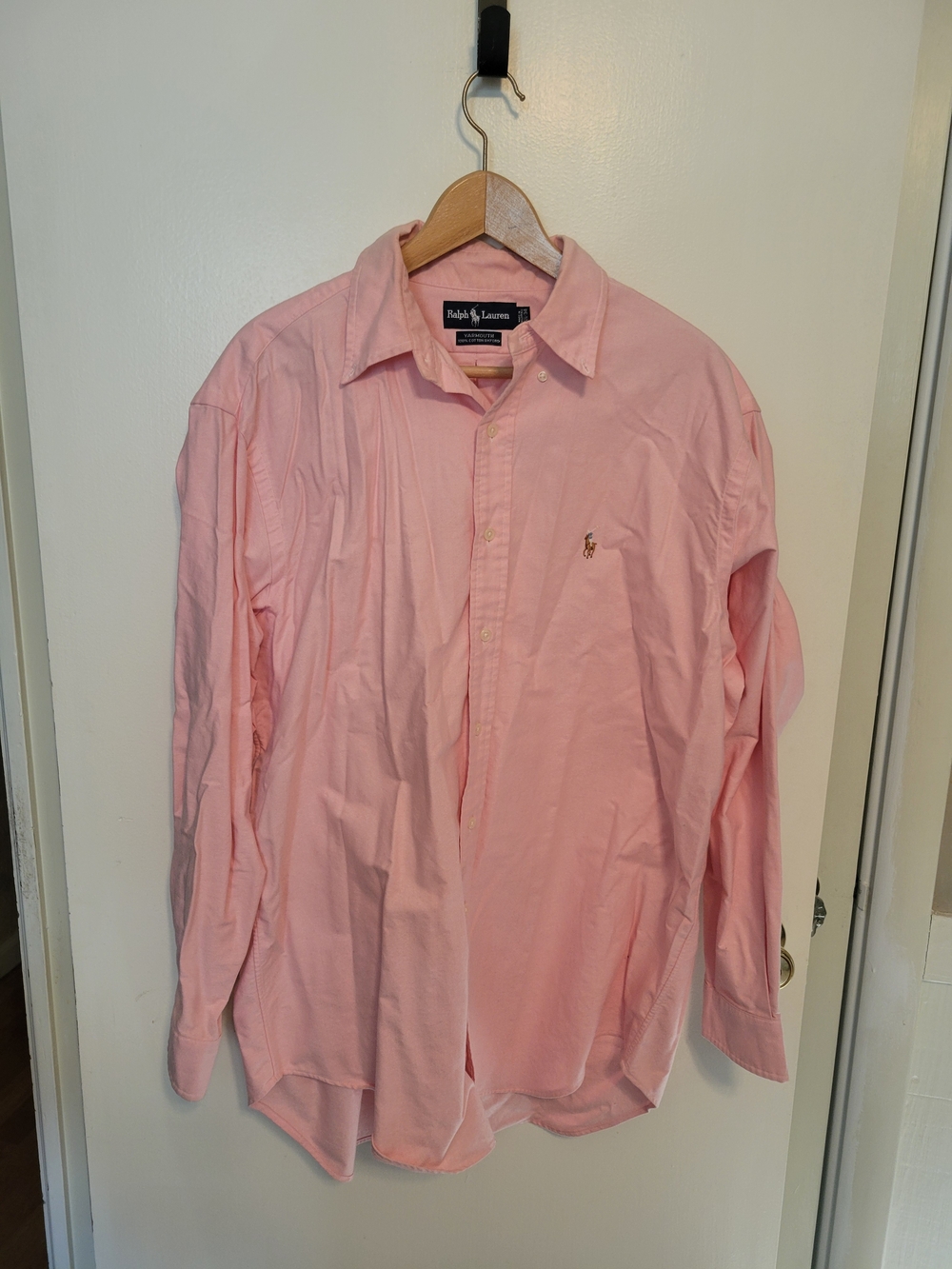 Ralph Lauren Light Pink Long-Sleeve Button-Down Shirt